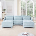 Stylish Sofa With Ottoman And Lumbar Pillows, Ergonomic Design