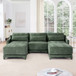 Stylish Sofa With Ottoman And Lumbar Pillows, Ergonomic Design