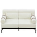 Modern Loveseat Sofa 2 Seater With USB Ports, Cylindrical Armrests