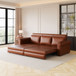 3 In 1 Convertible Sleeper Sofa With Nailhead Trim & Rolled Arm