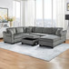 Contemporary U - Shaped Sectional Sofa With Movable Storage Ottoman