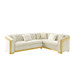 L Shaped Chesterfield Sectional Sofa With Stainless Steel Accents