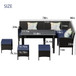 7 Piece Outdoor Furniture Set Waterproof Cushions Glass Table