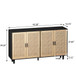 Elegant And Functional 4 Door Rattan Decorative Storage Cabinet