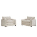 Modern Classic Corduroy Fabric Single Chair Deep Seat Sofa With Pillow