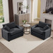 Modern Classic Corduroy Fabric Single Chair Deep Seat Sofa With Pillow