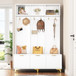 Modern Large Storage Hall Tree With Bench, 6 Hooks