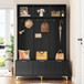Modern Large Storage Hall Tree With Bench, 6 Hooks