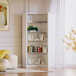 Modern 5 Tier Corner Bookshelf With Adjustable Storage For Bedroom And Living Room - White