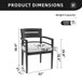 Outdoor Patio Dining Chairs With Outdoor Grade Sunbrella Fabric Cushions, Tapered Feet (Set of 4) - Ember Black