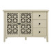 Hollowed Out Cabinet With 2 Door 3 Drawers, American Furniture, Suitable For Bedroom, Living Room, Study - Natural