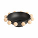 Bowl With Large Wooden Knobs 13" - Black
