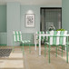 4 Piece Set Of Single Chairs With Modern Color Blocking Design, UV Resistant And Rust Proof - Haze Green / White