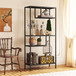 Modern Cube Storage Shelf With 4 Compartments & Metal Legs, Freestanding Organizer For Living Room, Bedroom, Home Office - Brushed Nickel