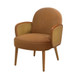 Accent Chair With Rattan Armrests And Wooden Legs Velvet For Living Room
