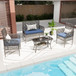 4 Pieces Rattan Wicker Chairs With Tempered Glass Table And Cushions