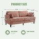Chenille 2 Seater Sofa With LED Light, USB Charging Port, And Storage Bag