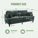 Chenille 2 Seater Sofa With LED Light, USB Charging Port, And Storage Bag