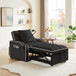 Convertible Velvet 3 In 1 Sofa Bed With Adjustable Sleeper Chair And Multi Pockets