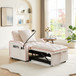 Convertible Velvet 3 In 1 Sofa Bed With Adjustable Sleeper Chair And Multi Pockets