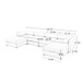 Contemporary Elegant White Chenille Sofa With Storage And Ottoman
