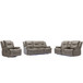 Home Theater Recliner Set Manual Recliner Chair With A LED Light Strip Two Built-In Cup Holders For Living Room