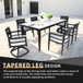 Modern Outdoor Patio Dining Set With Table And Chairs With Sunbrella Cushions