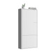 Modern Metal Shoe Storage Cabinet With 3 Flip Drawers, Wall Mount Option - Gunmetal Black