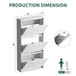 Modern Metal Shoe Storage Cabinet With 3 Flip Drawers, Wall Mount Option - Gunmetal Black