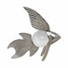 10X6" Metal Fish With Acrylic Ball - Silver
