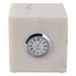 4" Marble Cube Clock - White