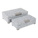 12" / 14" Squiggle Lines Footed Boxes (Set of 2) - Navy / White