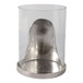 8" x 7" Metal Base Hurricane Pillar Holder - Silver