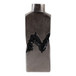 20 x 7" Carved Middle Metal Vase - Silver / Black