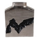 10" x 8" Carved Middle Metal Vase - Silver / Black