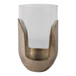 10" x 7" Metal Base Hurricane Pillar Holder - Gold