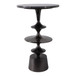 24" x 16" Discs Base Marble Top Accent Table - Black
