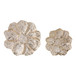 12" / 16" Metal Wall Flowers (Set of 2) - Gold / White