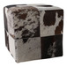 18" x 18" Hair On Hide Patchwork Ottoman - Multi
