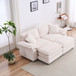Corduroy 2 Seats Sofa With 2 Back Pillows, 2 Toss Pillows And 2 Ottoman