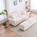 Corduroy 2 Seats Sofa With 2 Back Pillows, 2 Toss Pillows And 2 Ottoman