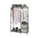 Garment Rack With Shelves, 2 Wicker Drawers, 4 Hooks, Organizer