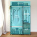 Garment Rack With Shelves, 2 Wicker Drawers, 4 Hooks, Organizer