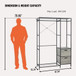 Garment Rack With Shelves, 2 Wicker Drawers, 4 Hooks, Organizer