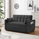 Modern Convertible Velvet Futon Loveseat With Sleeper Bed Function