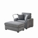 Comfy Corduroy Oversized Chaise Lounge Chair With Ottoman And Storage