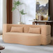 2 In 1 Convertible Full Size Folding Loveseat Couch With Soft Teddy Fabric