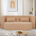 2 In 1 Convertible Full Size Folding Loveseat Couch With Soft Teddy Fabric
