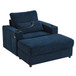 Modern Style Armchair Chaise Lounge Sofa Couch With Movable Storage Ottoman, USB Ports, Cup Holders, Phone Holder, Side Pockets