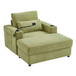 Modern Style Armchair Chaise Lounge Sofa Couch With Movable Storage Ottoman, USB Ports, Cup Holders, Phone Holder, Side Pockets